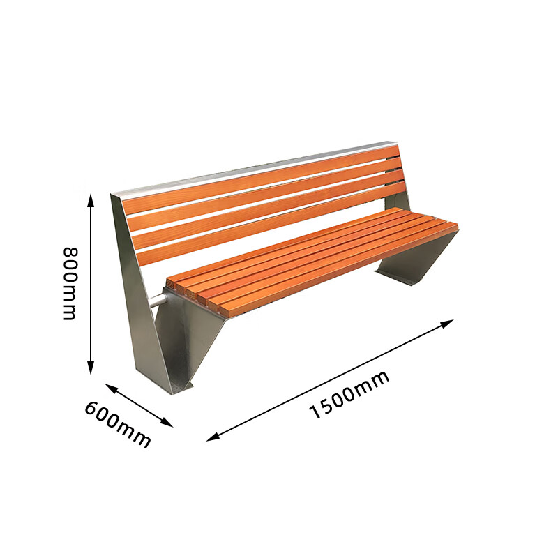 户外桌椅创意塑木不锈钢公园椅长椅防腐木异形休闲椅商场景观座椅坐凳