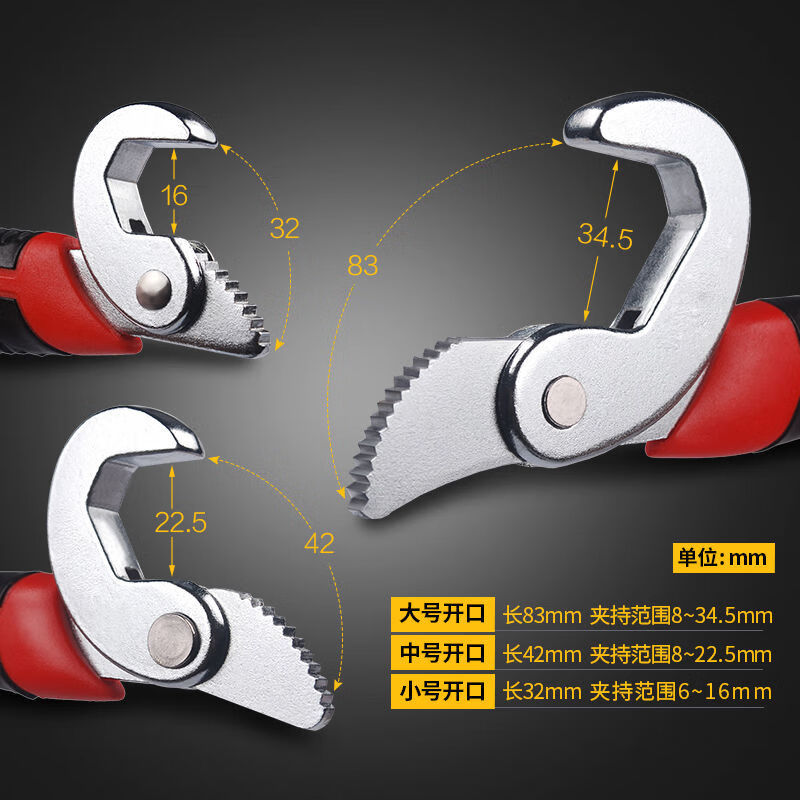 4，【現貨現發】扳手多功能快速開口扳子德國活口琯鉗子省力活動板 萬能扳手【23-32mm】大號