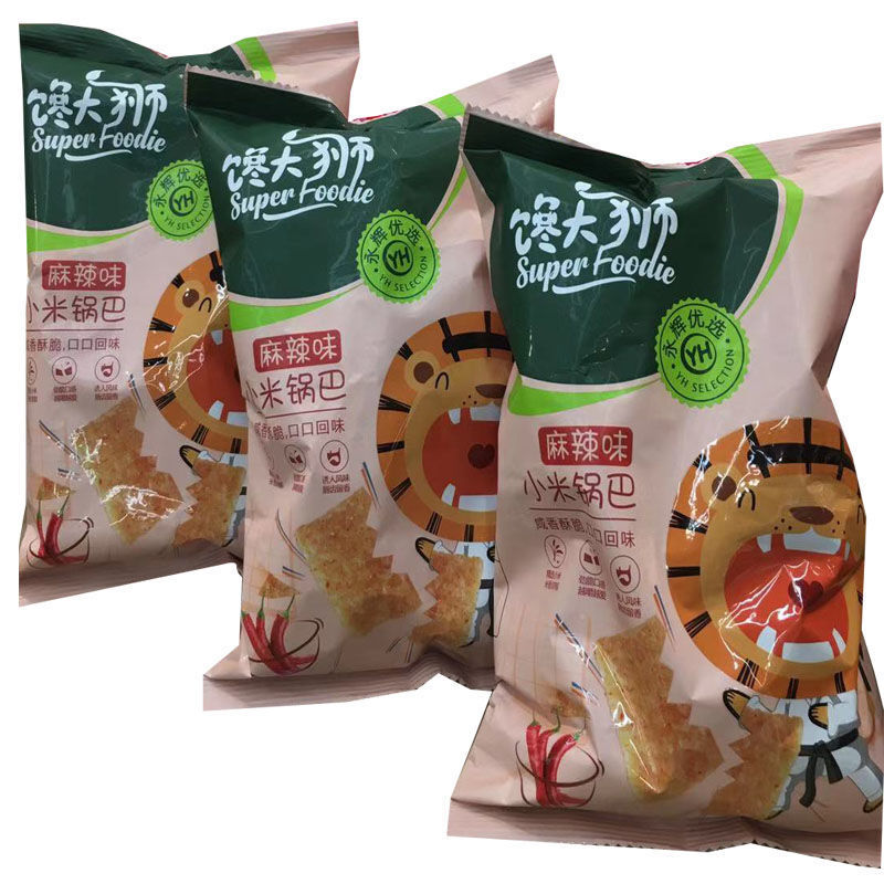 馋大狮100g3包小米锅巴烧烤味麻辣味五香味馋大师永辉食混装3包麻辣