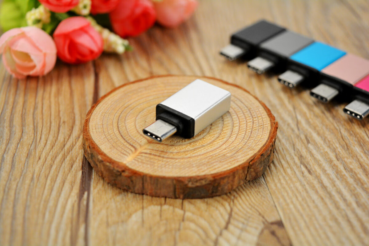 usb30数据转接头铝合金typectypecotg手机充电转接头黑色otg短款usb3