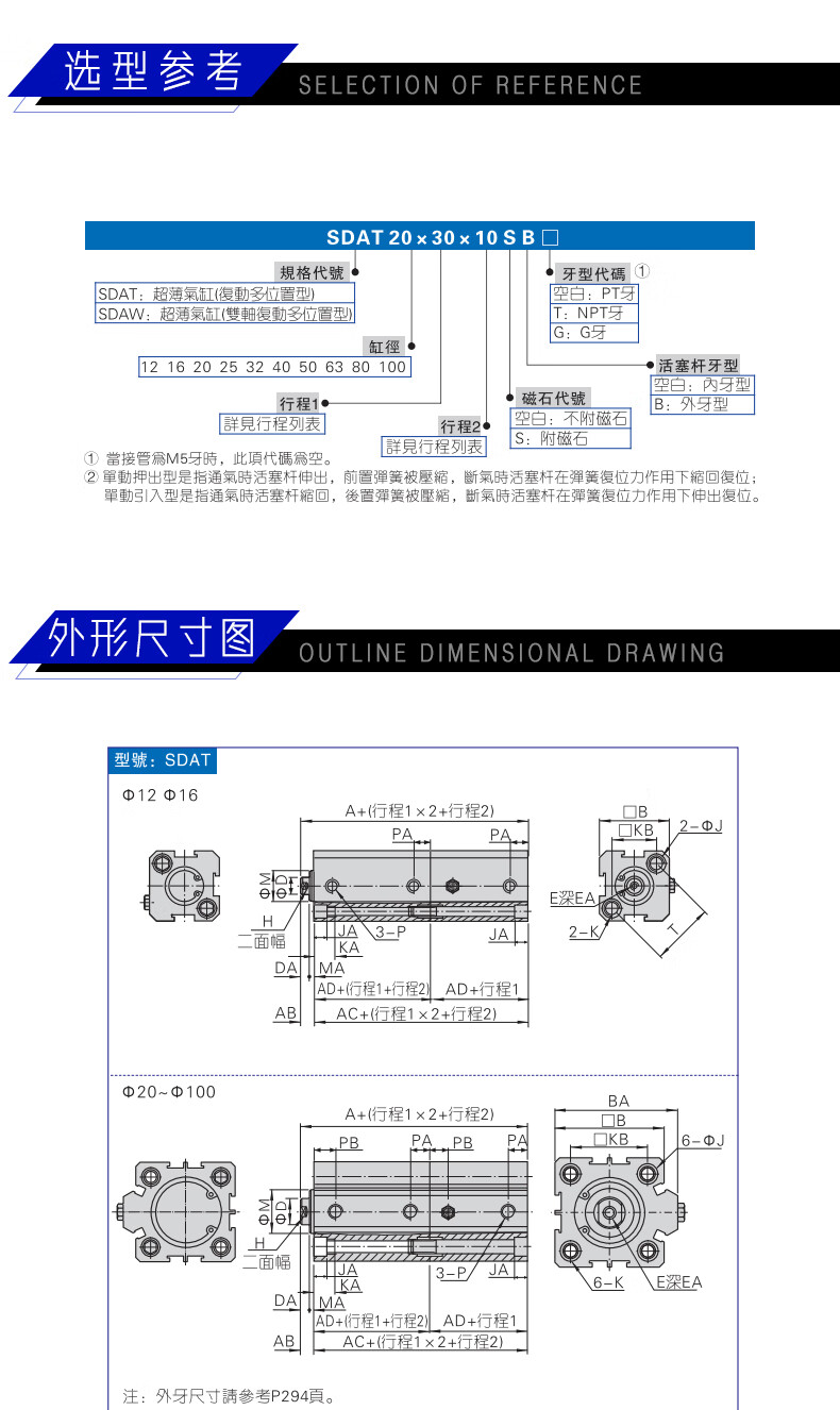 sdat32x5x10x15x20x25 代替亚德客 倍力气缸多位置sdat40-s-b sdat32