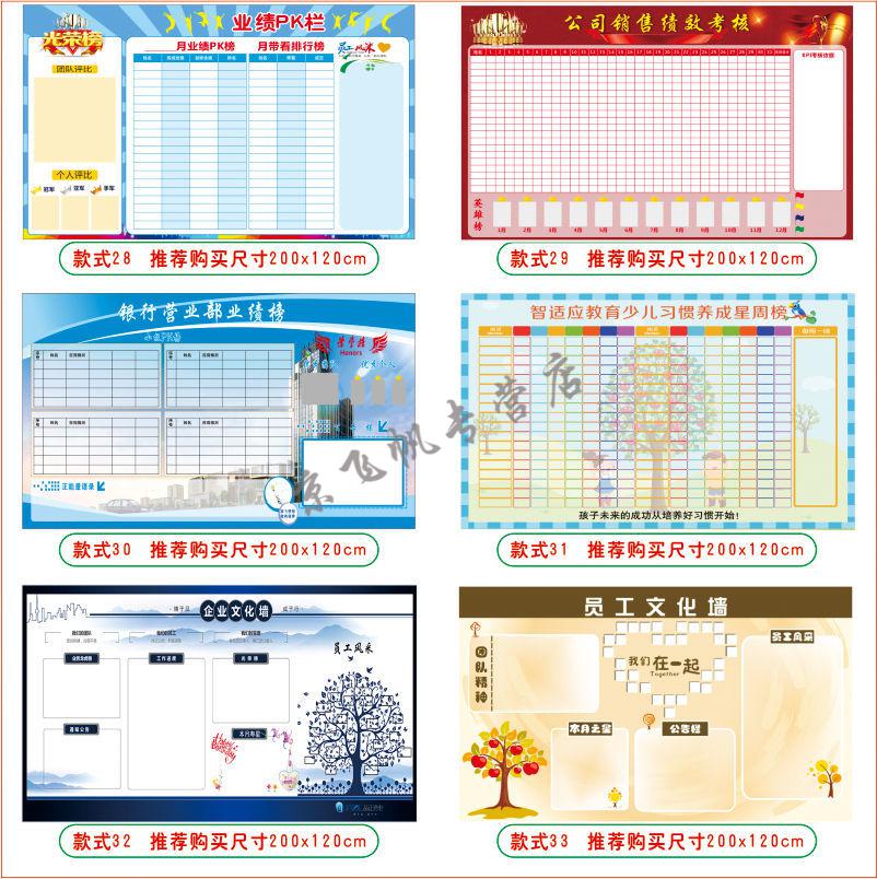 定制软白板龙虎英雄榜业绩墙贴公司企业文化墙展板看板办公公告栏中