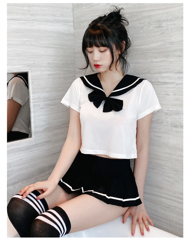 新款性感内衣情趣性感学生装cosplay蝴蝶水手服短款套装允冠足球袜