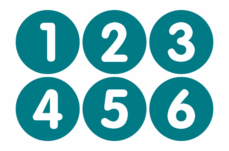 亚克力号码牌数字牌诊所医院网吧编号床头编号定制作 绿色1-6六个 10x