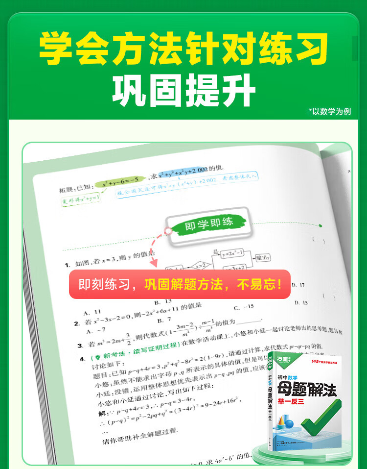 2025万唯初中数学物理化学语文英语解法解题母题方法爆款中考母题解法清单举一反三解题方法基础知识解题思维方法大全七八九年级 母题解法 爆款--三科套装【数理化】详情图片8