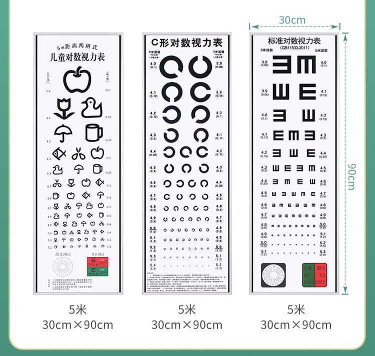 京健康标准对数视力表灯箱led5米薄幼儿园医院家用儿童测视力精品视力