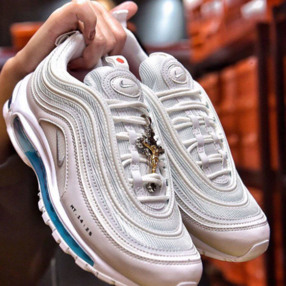 airmax97上海限定万花筒圣水笑脸气垫跑步鞋男女运动鞋airmax97纯白36