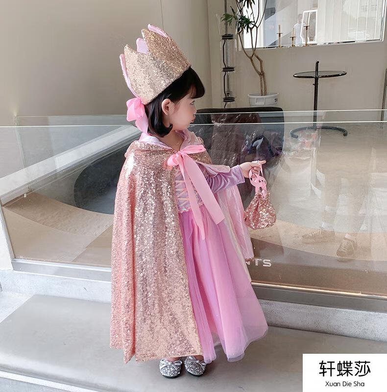 轩蝶莎爱莎公主裙女童蓬蓬裙女童连衣裙秋季儿童公主裙礼服蓬蓬裙白色