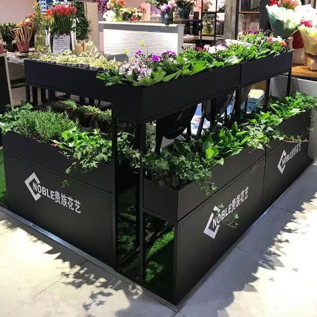 可定做 精甄 火锅店餐厅隔断网红屏风办公室铁艺围栏饭店绿植花架卡座矮隔断墙 白色：长80*25*85cm高 整装