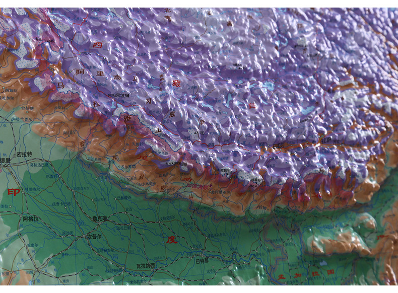 中国地形图约11米x08米3d凹凸三维立体地图挂图直观地形地貌地理教学