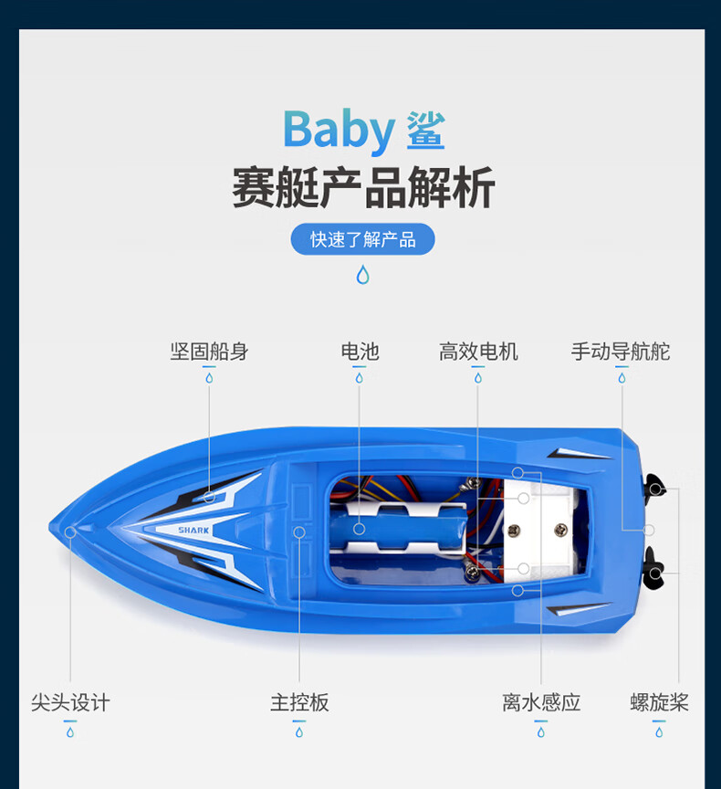 水面无人艇遥控船高速快艇玩具迷你电动儿童大功率马力可下水军舰套