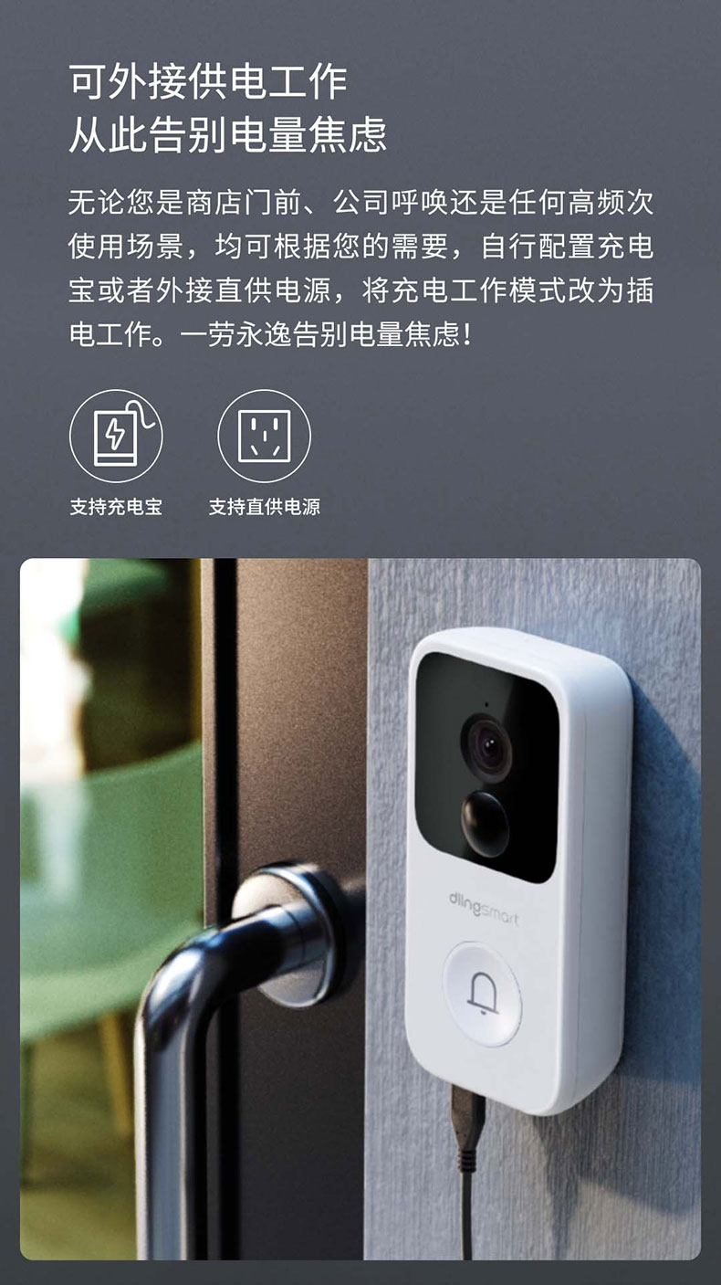 门铃米家app家用无线wifi手机远程视频监控器电子猫眼摄像头高清小米