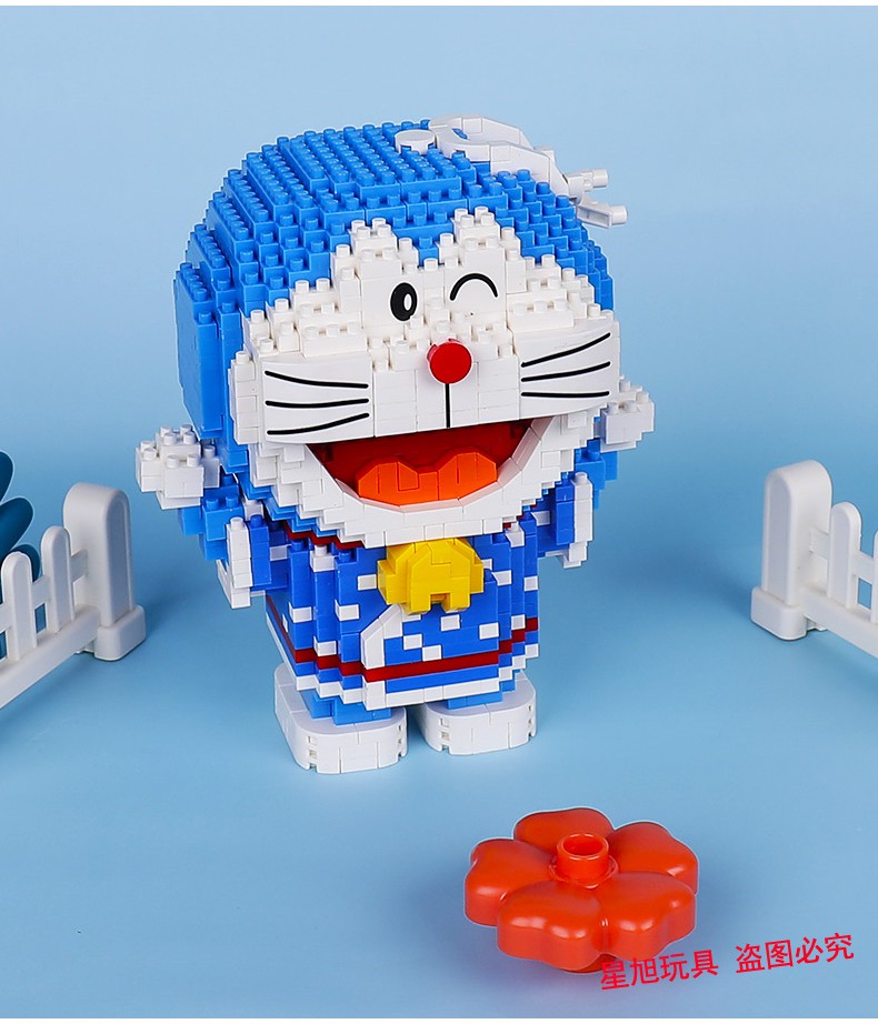 哆啦a梦微颗粒积木拼装玩具女孩系列礼物6立体拼图成年高难度生日礼物