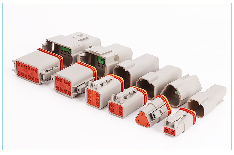定制汽车水接插件连接器线束插头端子德驰公母对插座接头线dt042p压线