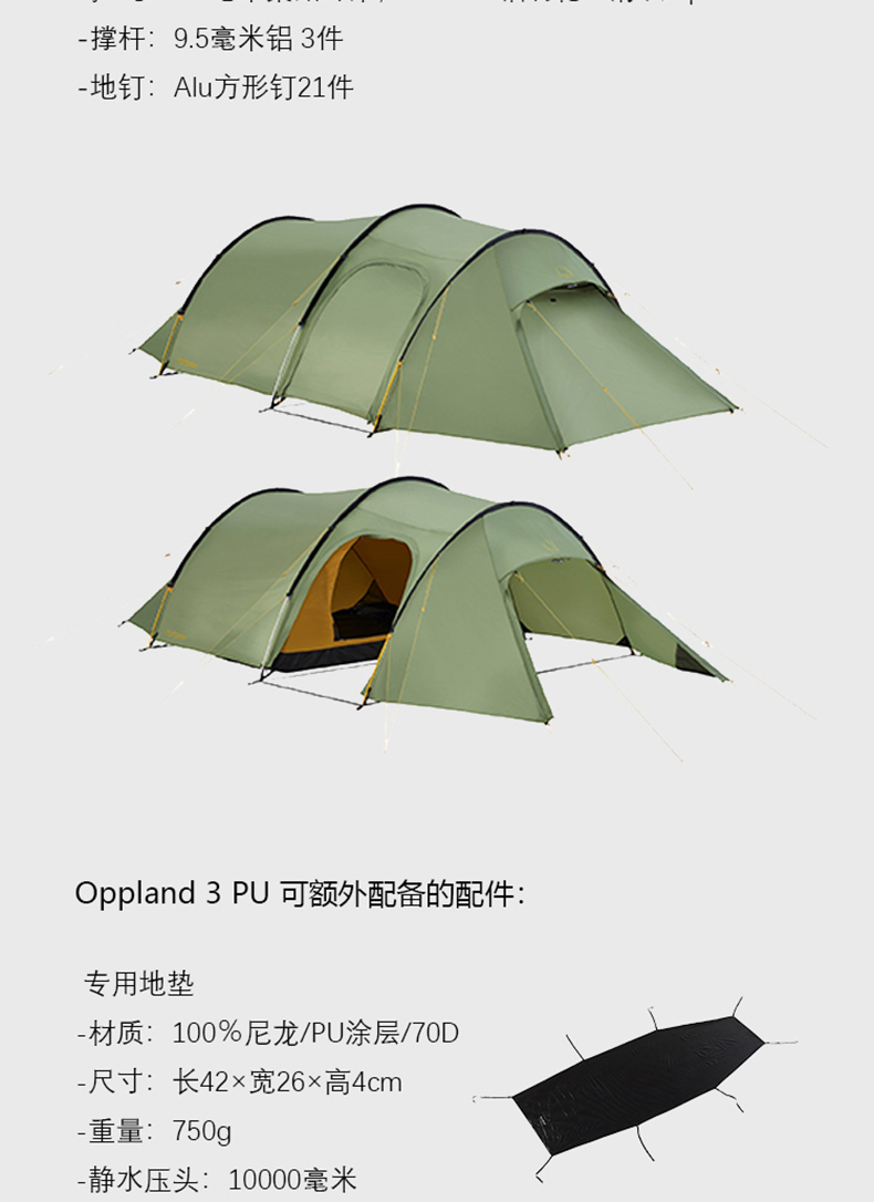 新升级丹麦大白熊帐篷丹麦nordisk大白熊户外露营oppland23pu23人帐篷