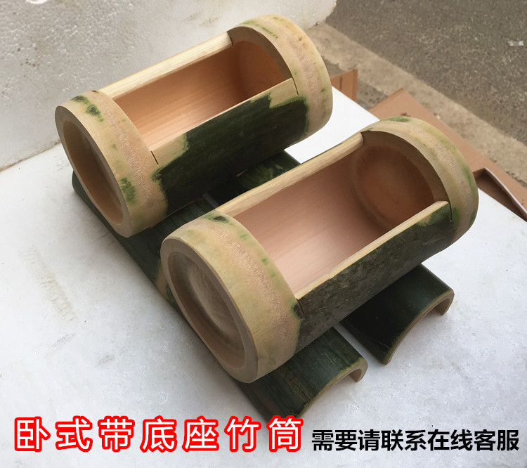 农业园林天然竹筒饭蒸筒卧式立式有盖竹筒茶杯竹碗烟灰缸花盆竹筒新鲜