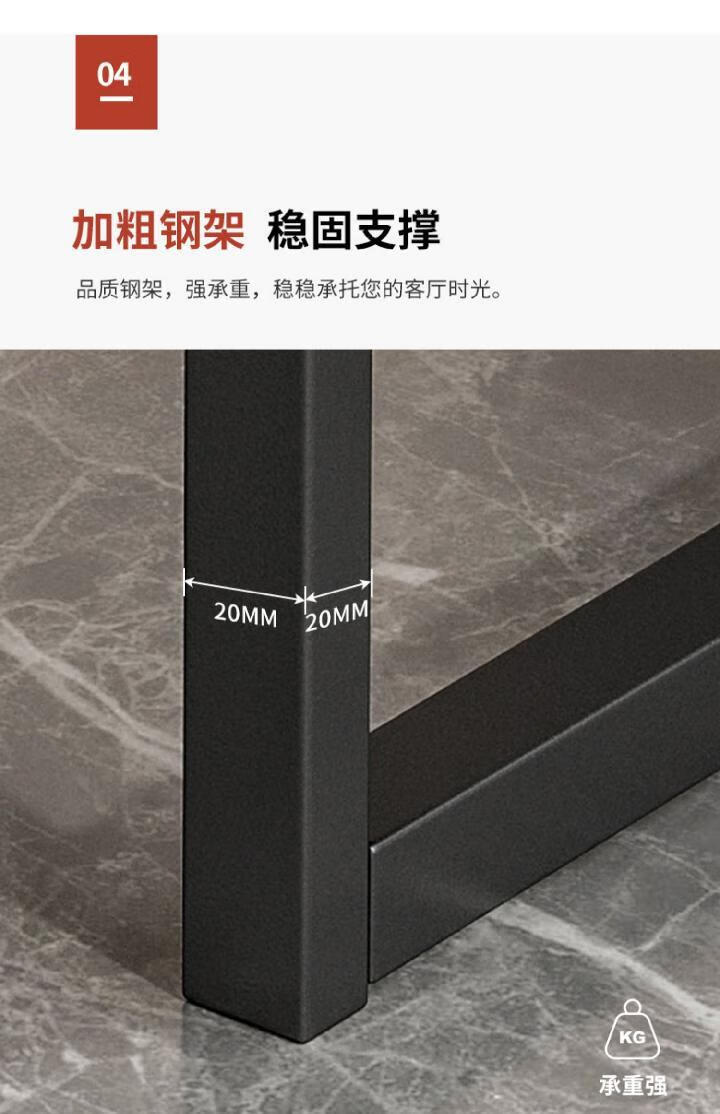 边几轻奢方几客厅小户型边柜侧边柜卧室简约小桌子小茶几 【经典款】岩板灰+黑架40*40CM