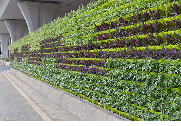 垂直绿化植物墙壁挂花盆塑料阳台室内外绿植墙面装饰悬挂花盆 黑色