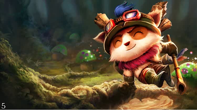lol 迅捷斥候 提莫 小蜜蜂熊猫兔宝宝海报壁纸墙纸卡贴纸 2 大号(160x