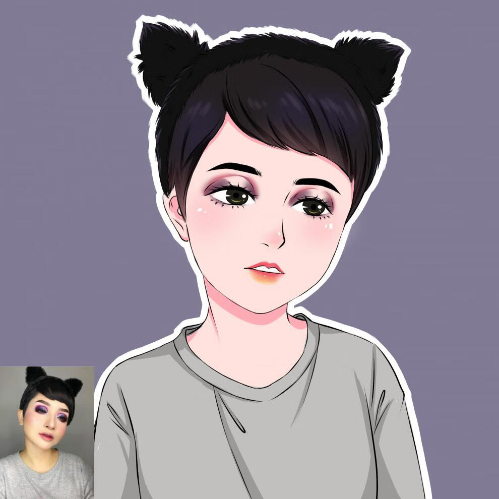 手绘头像画抖音快手网红手绘微信情侣人物q版卡通头像漫画礼物设计2天