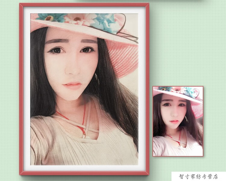 2020 素描画像彩铅人物头像定制肖像画代画真人照片定制纯手绘人像