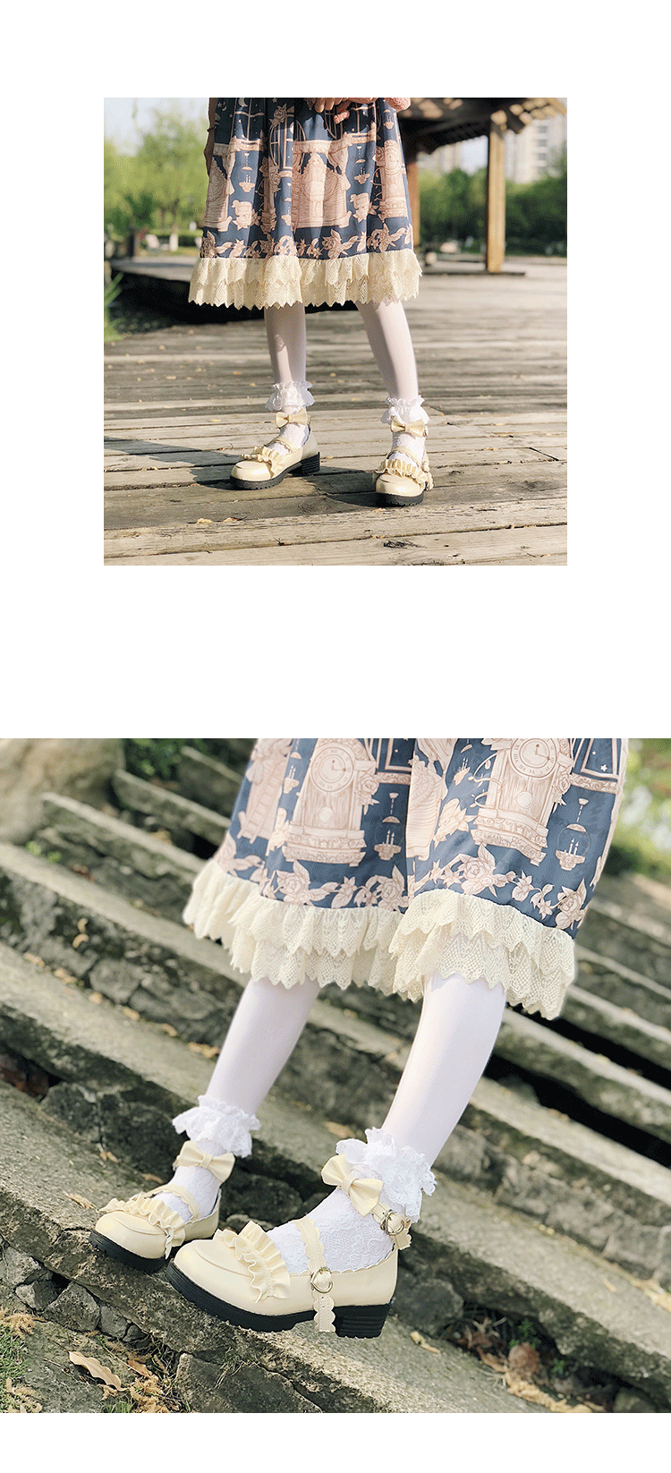 日系lolita洛丽塔学生软妹鞋梅露露低跟jk制服花边小皮鞋lo少女 黑色