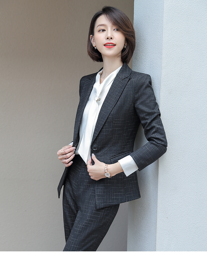 孙卉卉职业装女装套装时尚气质小西装长袖女教师面试正装酒店经理工作