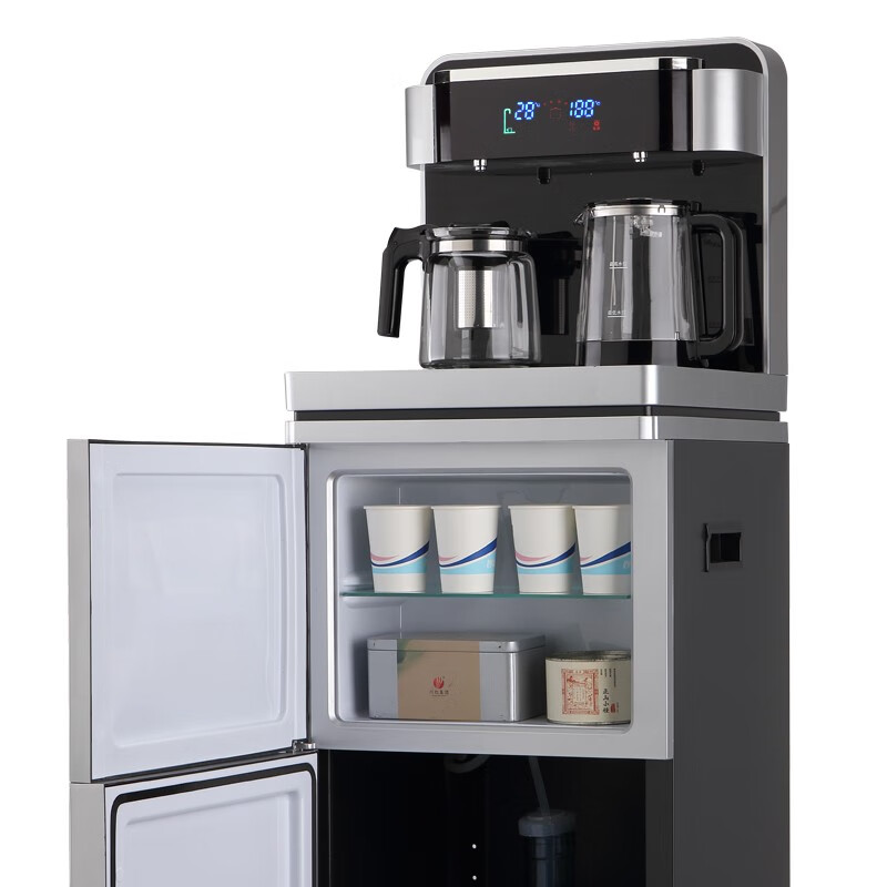美凌达（MEILINGDA）高档家用全自动上水智能茶吧机下置水桶立式饮水机遥控冰热两用大尺寸 遥控506银灰色 冰热WZC-102