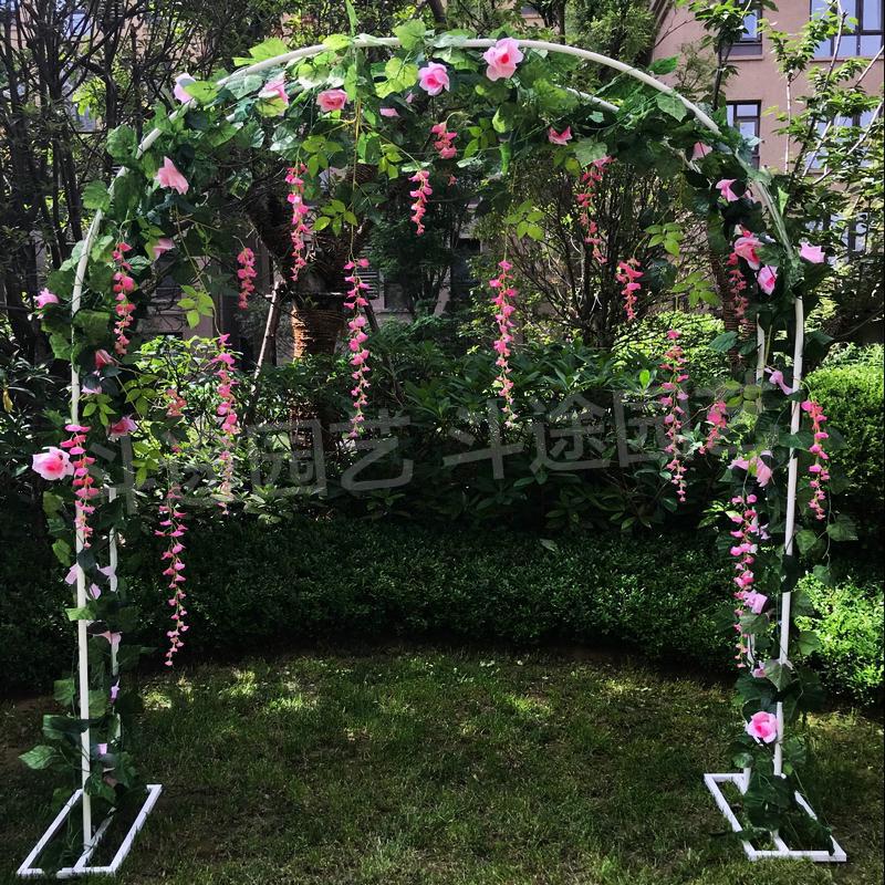 拱门花架爬藤架花园月季花支架铁线莲绿萝植物架户外花门庭院装饰白色