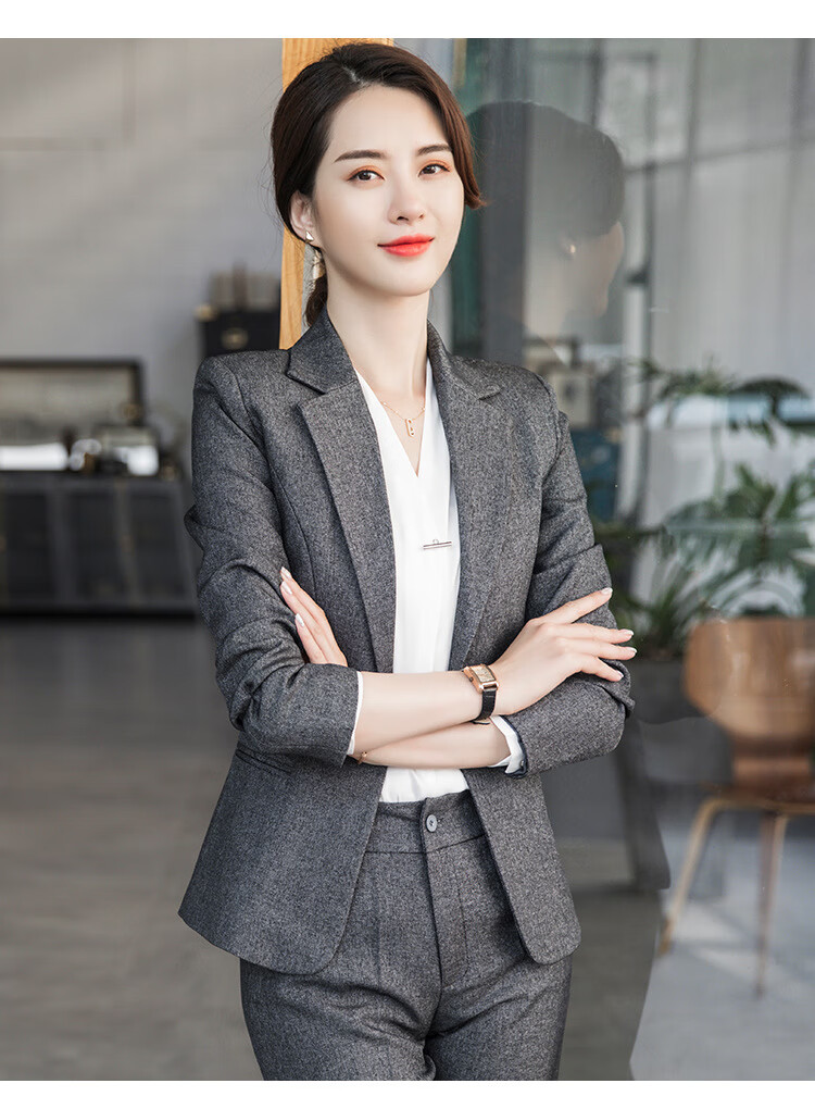 加肥加大码胖妹妹女士正装西装套装秋冬季秋装新款职业大码胖mm200斤