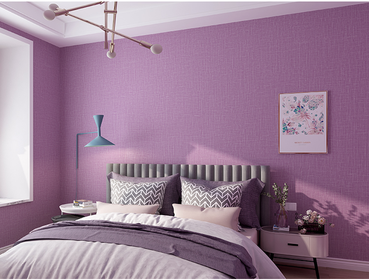 北欧纯色素色颗粒布纹墙纸现代简约卧室客厅电视背景墙壁纸灰蓝色