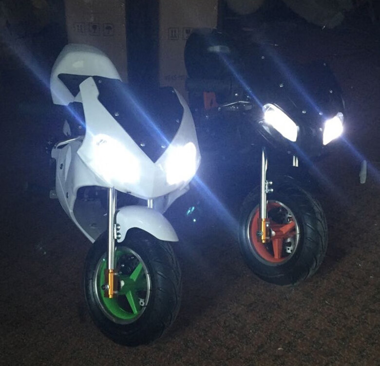 2019款可加电启动摩托车49cc迷你摩托灯款小跑车汽油小型摩托车定制