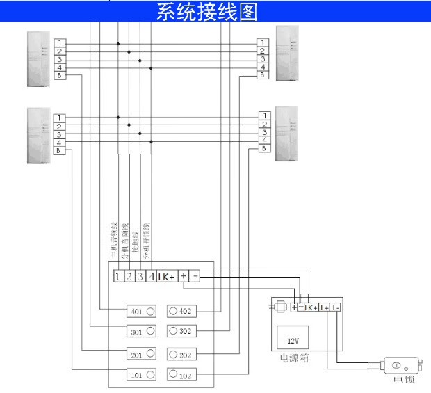 非可视楼宇对讲门铃不锈钢面板直按式6户主机六户