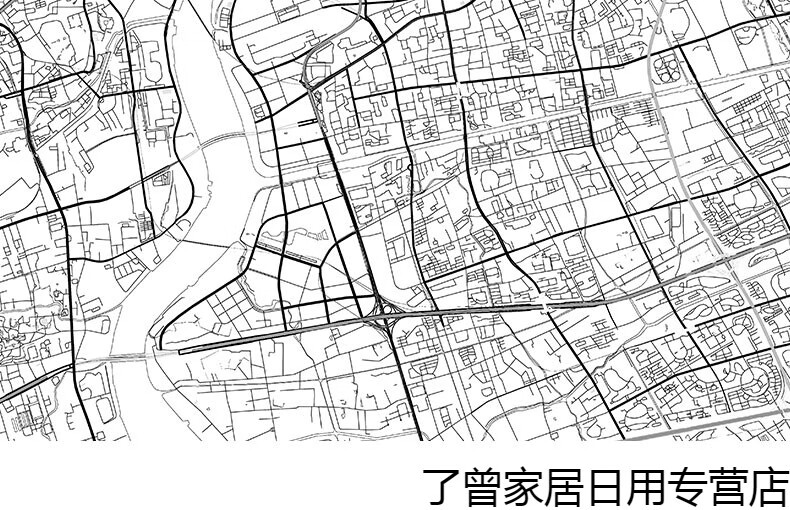 2019上新北欧客厅黑白地图装饰画世界中国城市艺术创意线描定制抽象