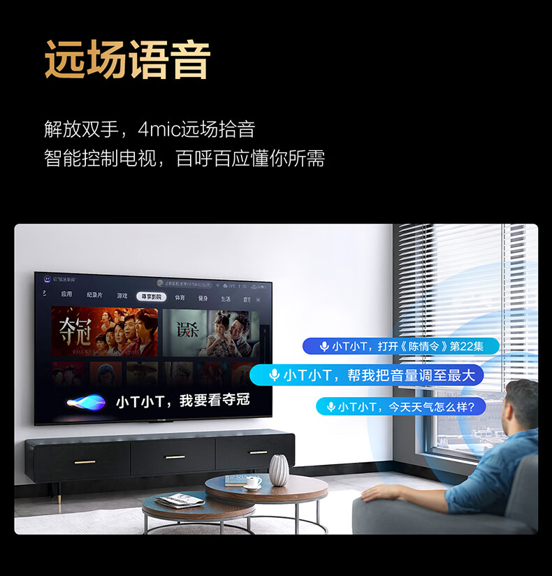 TCL雷鸟电视 S535D AI远场语音 云游戏电视 全面屏 MEMC防抖 液晶平板电视机 以旧换新 65英寸 65S535D 官方标配