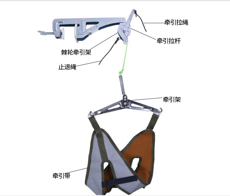 胫椎吊颈椎牵引器架理疗家用脖子痛康复门悬式吊带拉伸器悬挂式白色