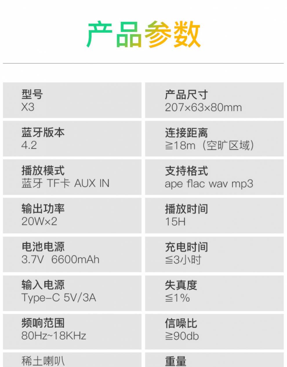 喜多宝户外防水本手x3pro40w大功率发烧重低音七级防水长续航品质保证