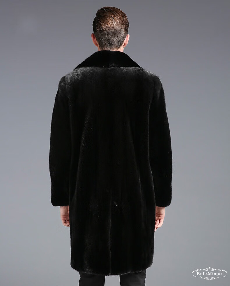 劳斯名爵品牌貂皮大衣男2019新款裘皮大衣男整貂水貂毛长款男士皮草