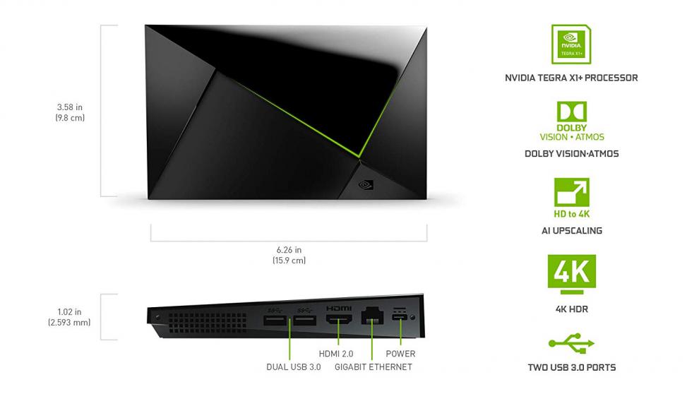 英伟达机顶盒现货nvidiashieldtvpro2019款英伟达神盾游戏电视盒子美