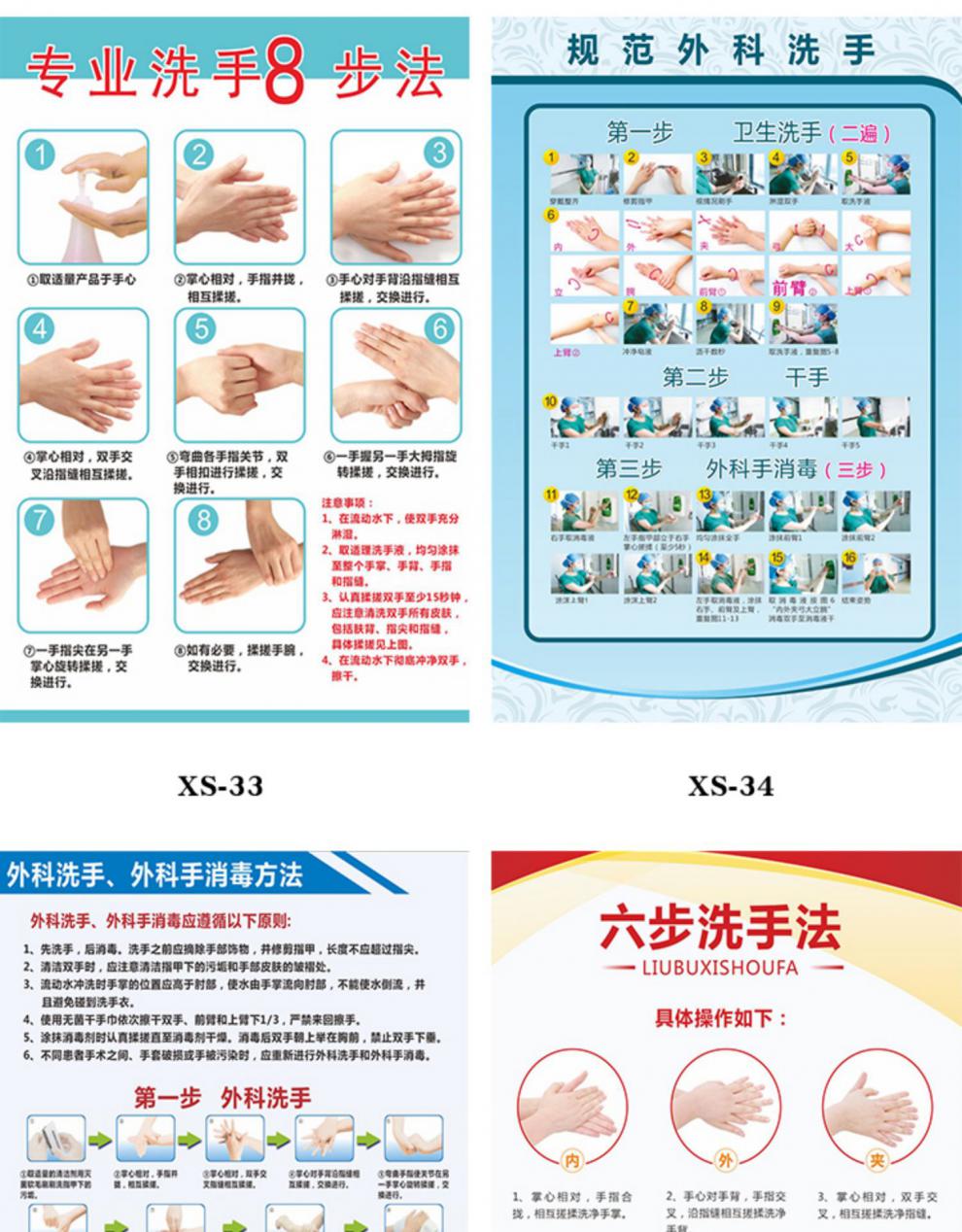 七步洗手法图片医院洗手间洗手法海报标准七步洗手法挂图画正确洗手