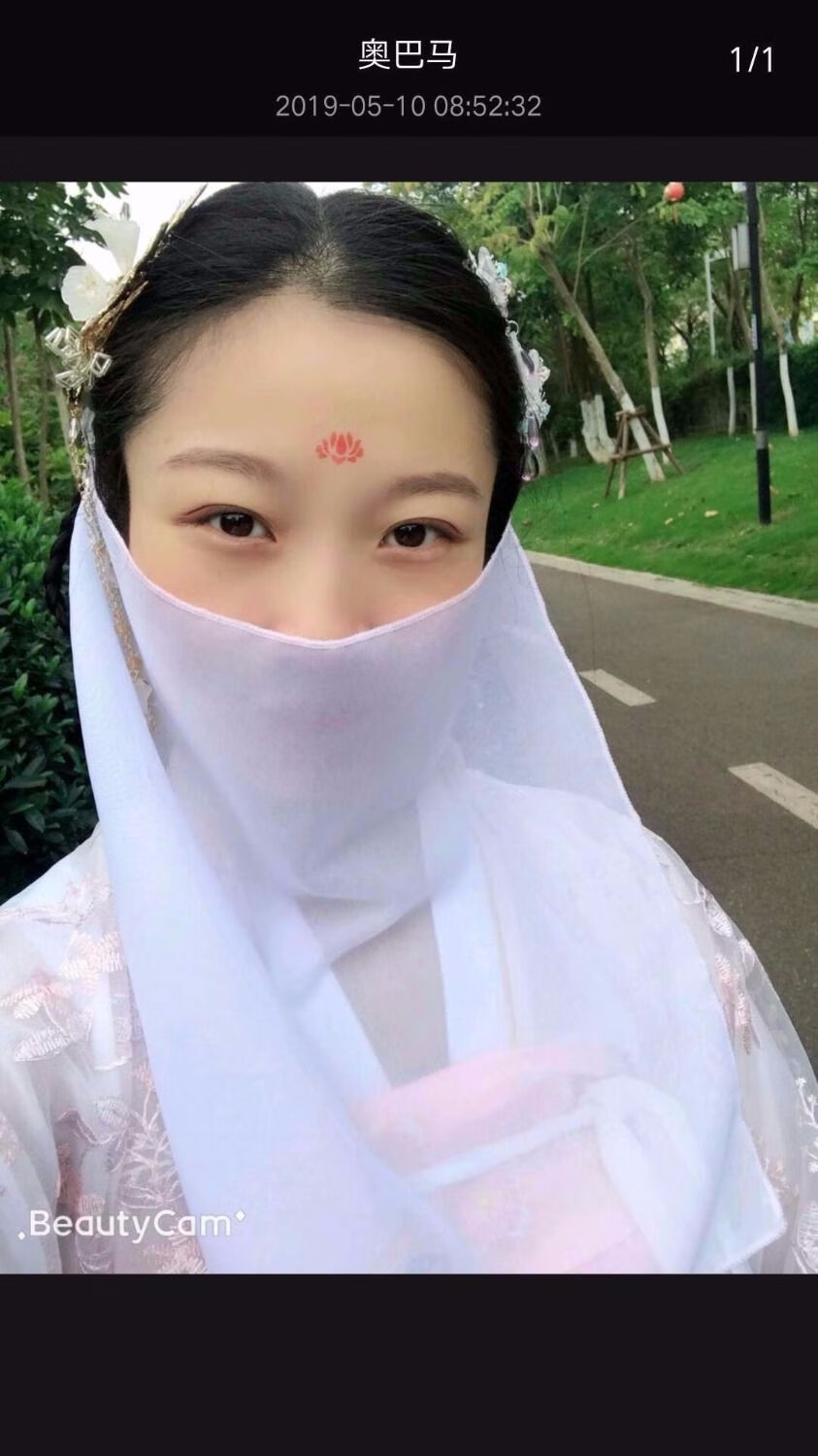 古风雪纺面纱汉服遮面蒙面防晒仙女古装纱巾挂耳流苏