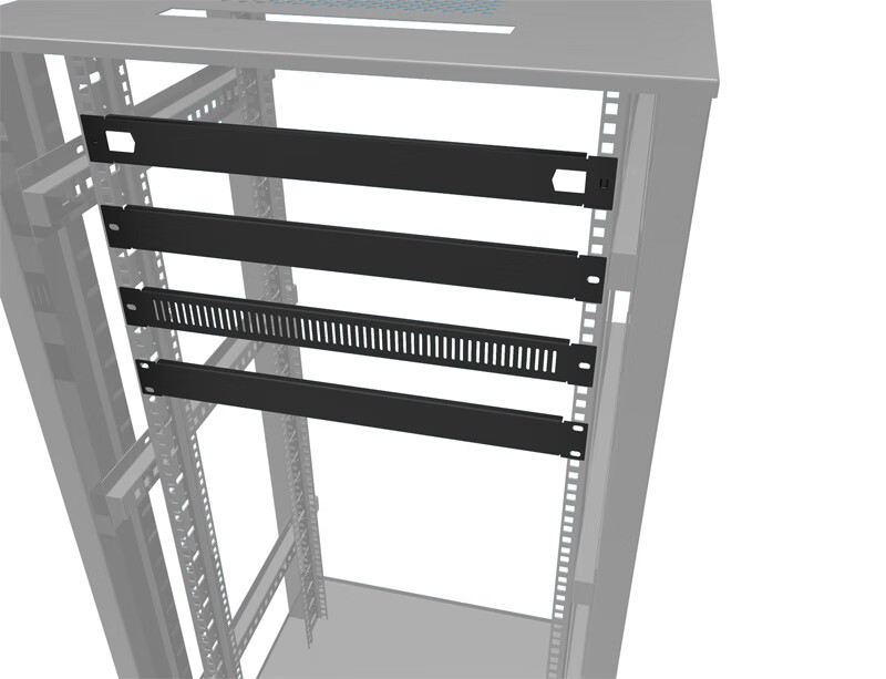 黑色1u机柜盲板机架式布线挡板功放柜航空柜金属面板背板盖板不含螺丝