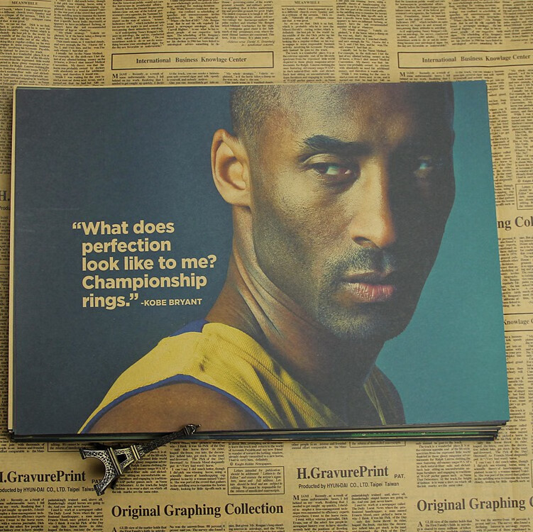 海报kobe 球星nba全巨幅复古卧室球星大挂画湖人装饰画 乳白色 1 h 30