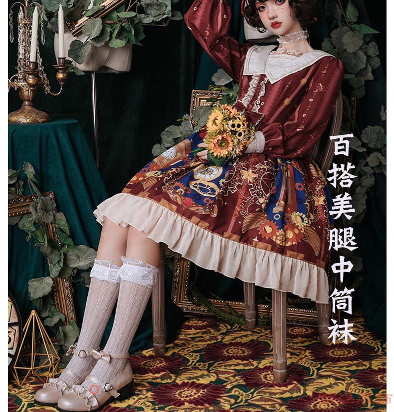 萌妹子洛丽塔袜子短袜丝袜lolita袜 爱心蕾丝打底袜镂空中筒袜短袜两