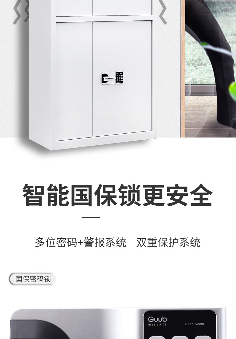 双人双锁保密柜电子保密柜双锁文件柜密码锁办公室指纹国宝锁智能矮柜