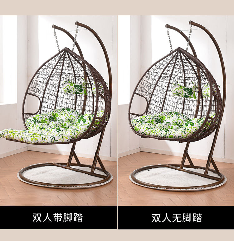 双人鸟巢吊篮成人家用藤椅网红悬空摇椅单人室内秋千懒人户外吊床标准
