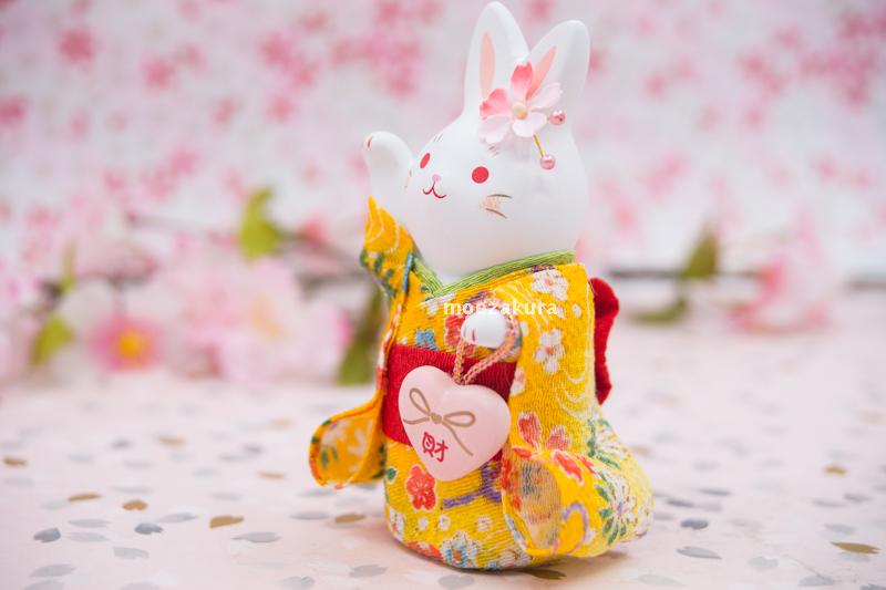 5折日本濑户烧和服祈愿兔开运招财兔摆件结婚送礼左手爱