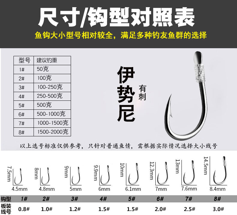 绑好鱼钩套装成品子线双钩防缠绕全套伊势尼伊豆鲫鱼钓鱼袖钩金袖鬼犽