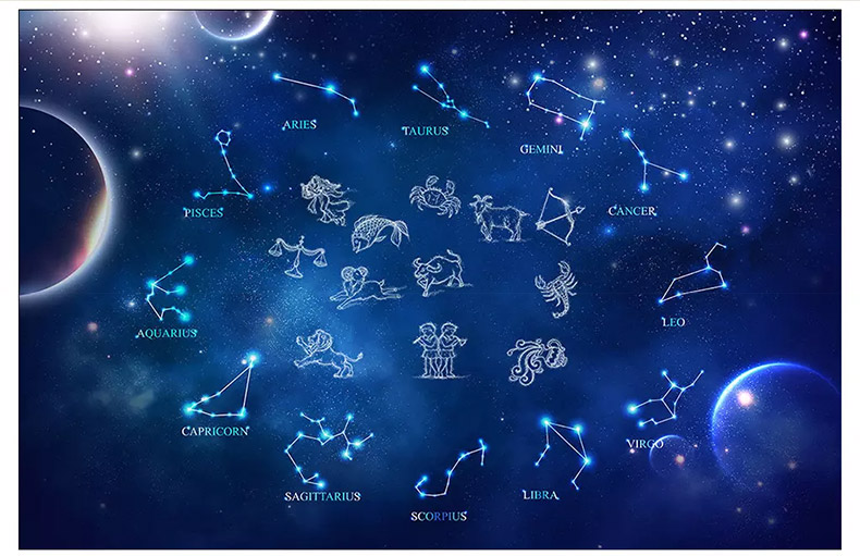 梦幻12星座电视背景墙壁纸3d银河星空墙纸影视墙卧室客厅装饰壁画