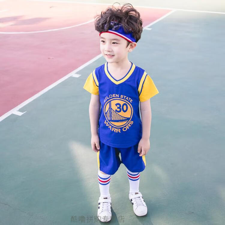 儿童篮球服套装男童夏中小学生球衣队服宝宝宝幼儿园男孩训练服 蓝色